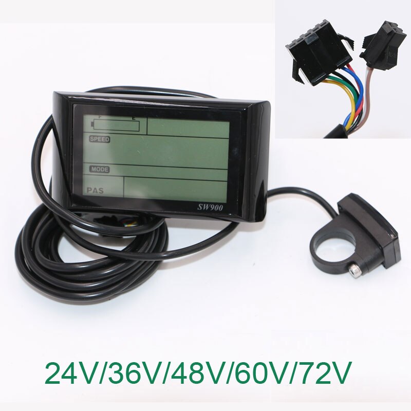 Electric Bike Controller 24V 36V 48V 60V 450W 500W 25A Brushless E-bike Controller with LCD Display Bicycle Motor Scooter S830: SW900