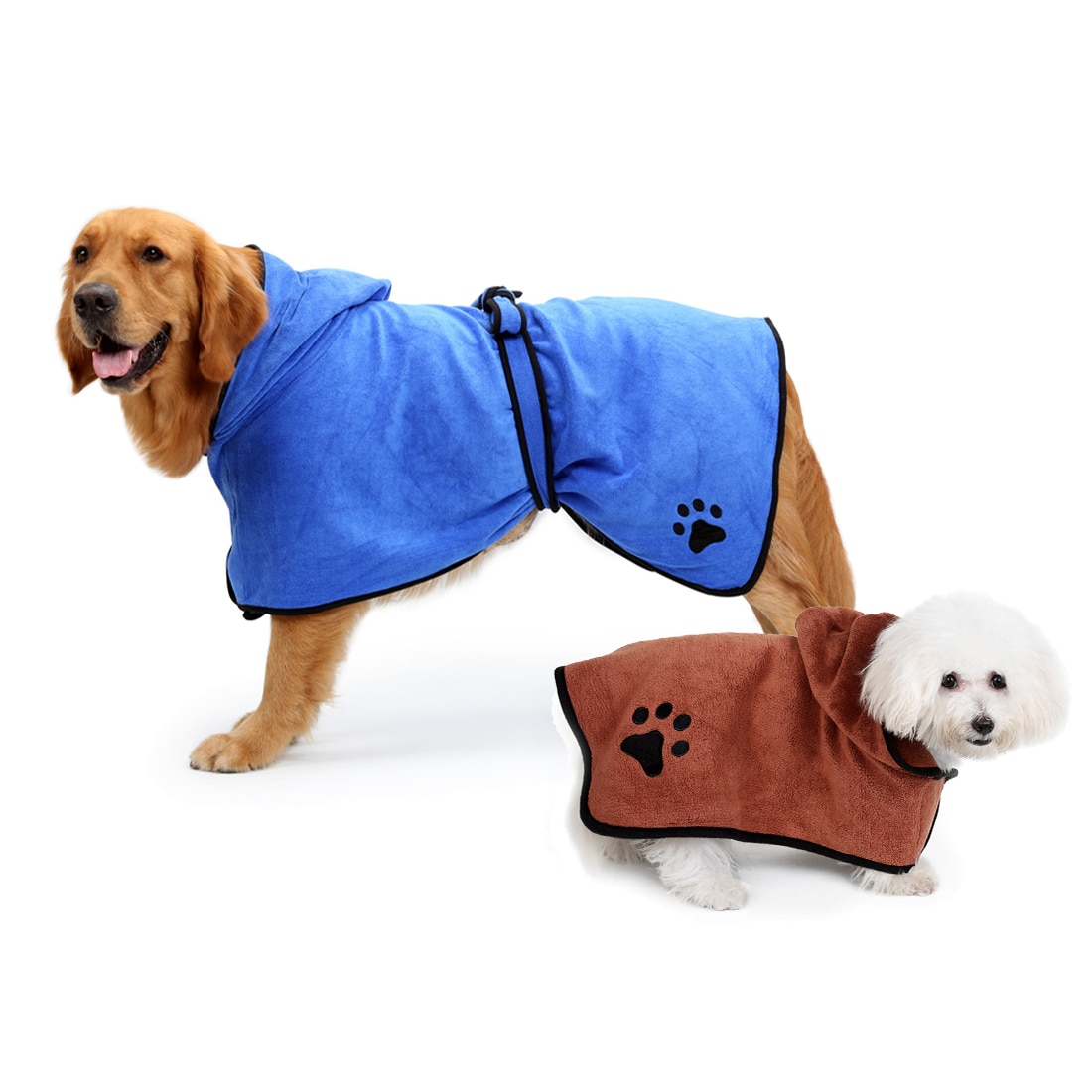 Microfiber Pet Towel - Super Absorbent Dog Bathrobe - Soft Drying Towel for Small, Medium, Large Dogs