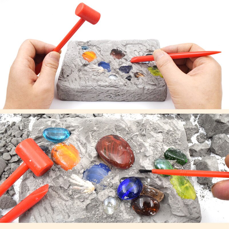 Grappig Diy Opgraving Archeologische Educatief Speelgoed Voor Kinderen Kleurrijke Gem Model Mijnbouw Kinderen Interactief Speelgoed