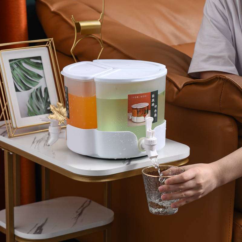 Rotating Jug Refrigerator Refrigerated Juice Jar With Faucet Cold Water Pitcher Large Capacity 5.2L Home Cold Water Bucket Jugs