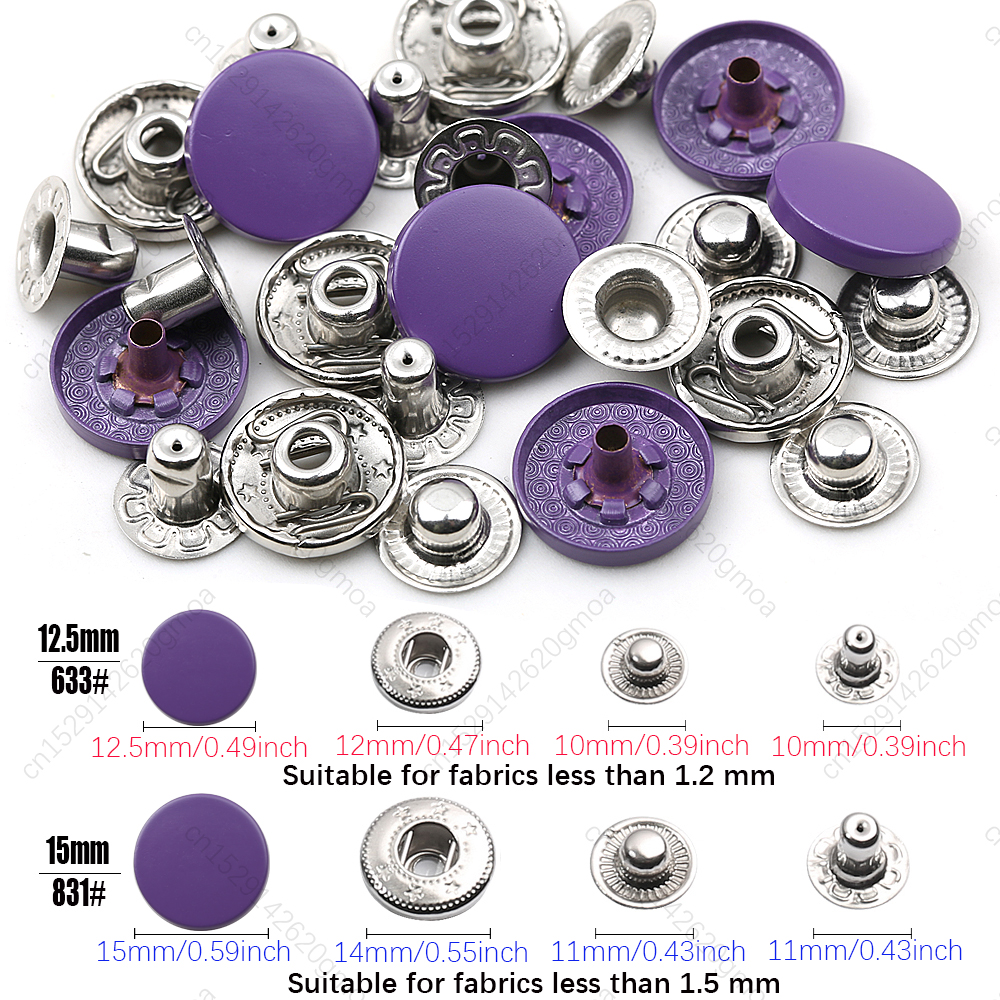 Juego de sujetadores a presión de cuero, botones redondos de Metal de 12,5/15mm, sin costura, botón de Color para ropa, chaquetas, ropa vaquera, 20 juegos, novedad: 4 # / Blanco sin níquel