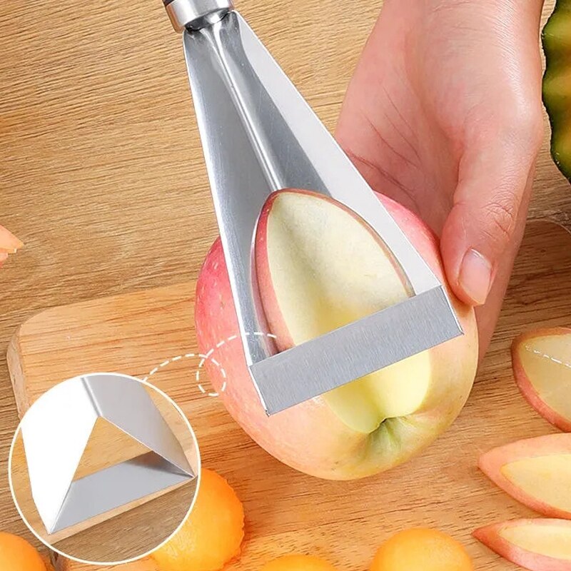 1PC Stainless Steel Fruit Carving Knife Triangle Push Knife Fruit Knife Fruit Slicer Non-slip Carving Blade Kitchen Accessories