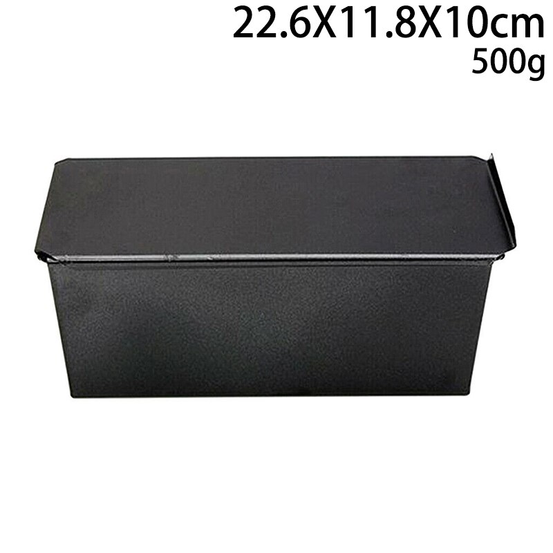 Toast brødform diy-form køkkenværktøj 450g-1000g jern sort med låg: 500g