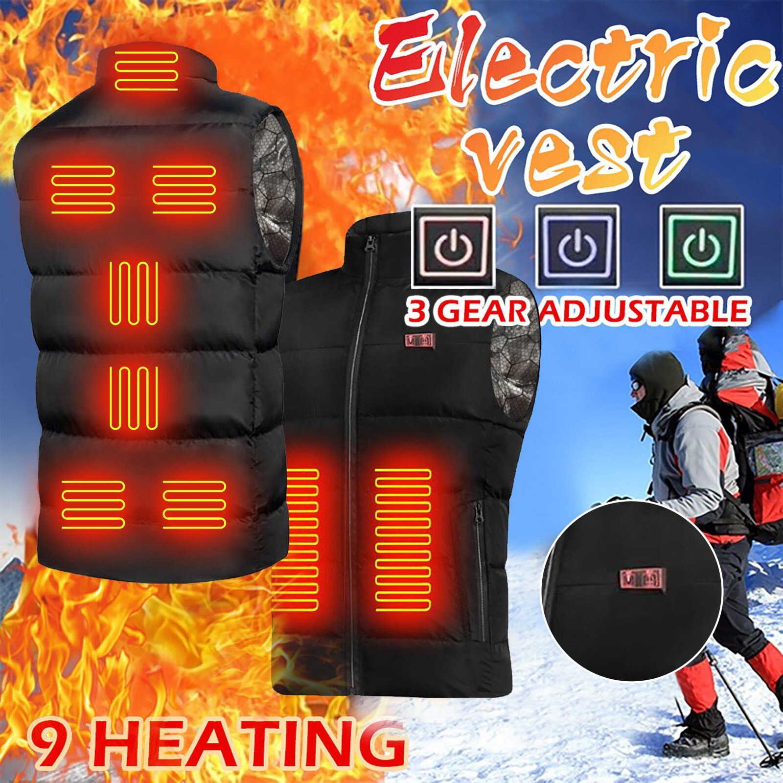 Outdoor Warm Clothing Heated Warm Down Jacket Washable Usb Charging Clothing Graphene Heating Coat Jacket For Riding Skiing#4: L2