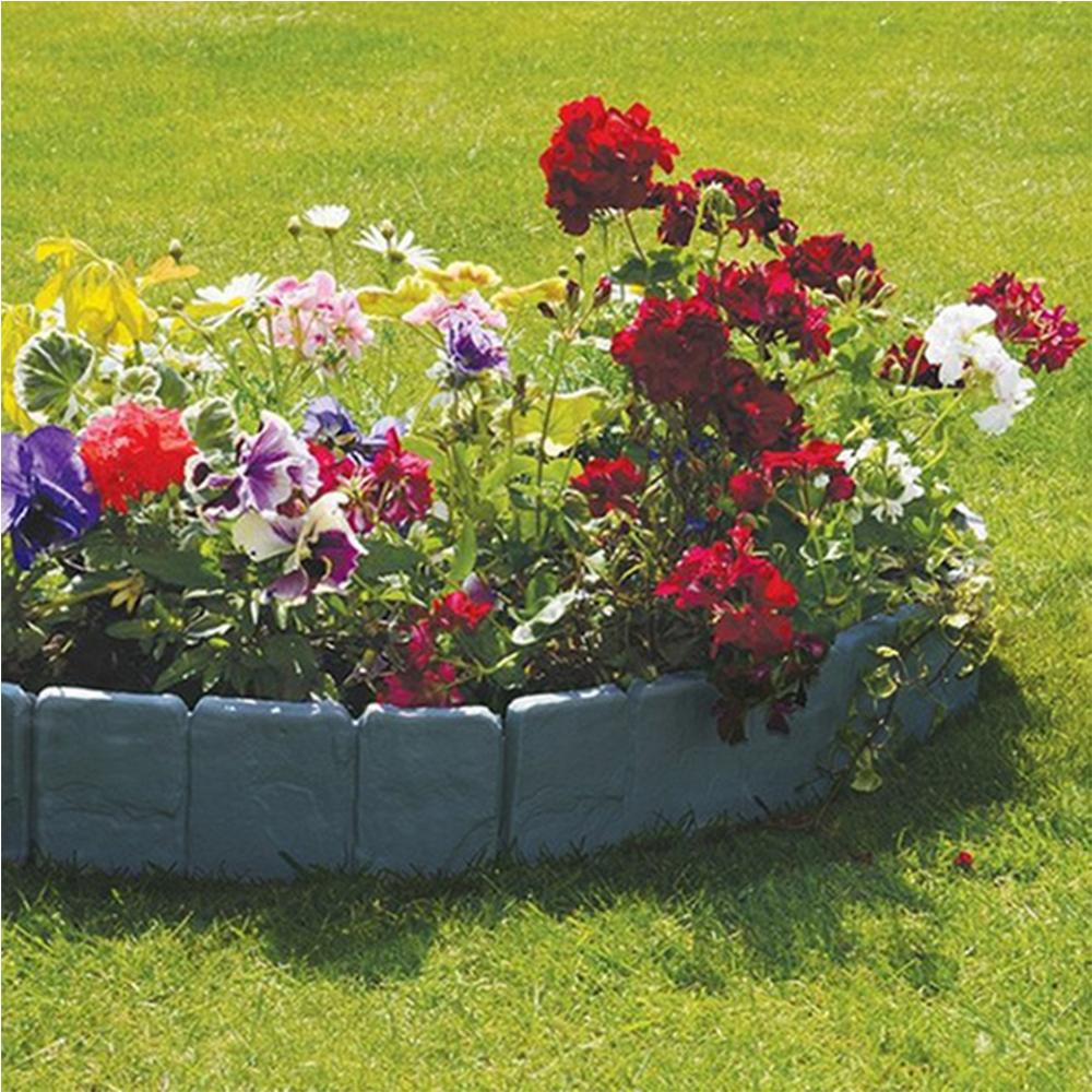 10Pcs/Set Stone Effect Garden Edging Plastic Fence Lawn Yard Flower Plant Border Decorations