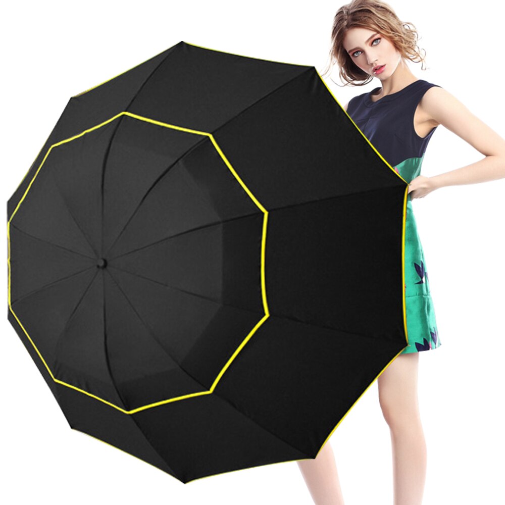 Parapluie de Golf Double couche 130 cm | Parapluie de grande taille, parapluie pliant coupe-vent pour femmes, parapluie de pluie pour l'extérieur, Parasol d'affaires