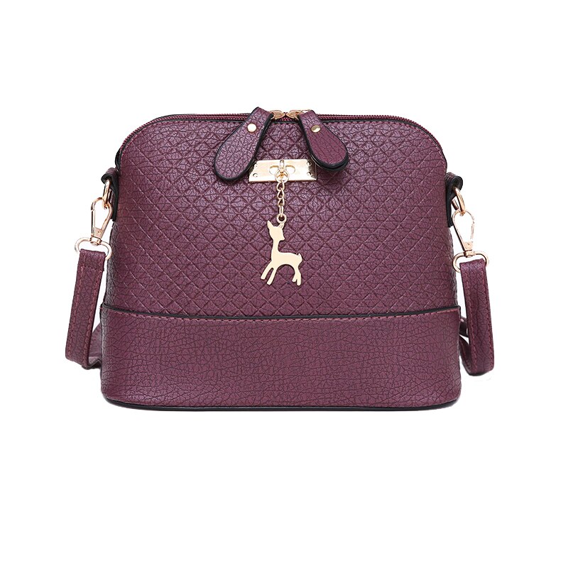 Jahrgang Plaid Crossbody-tasche Frauen PU Leder Schulter Tasche Kleine Hülse Tasche Hirsch Anhänger Umhängetasche Einkaufs Dame Geldbörse bolso: purplered