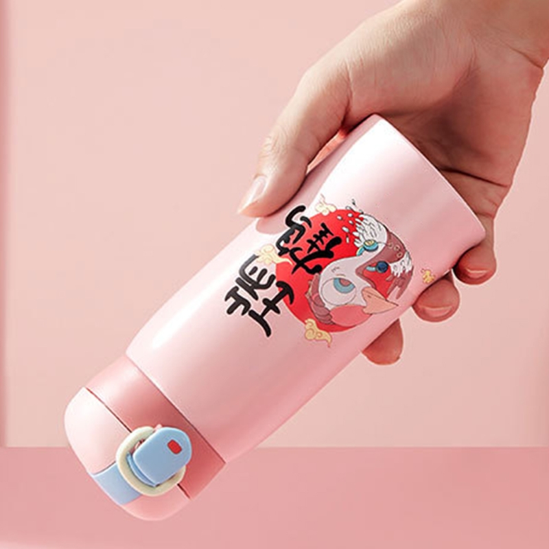 Bouteille Thermos de Style classique chinois, couvercle à rebond, tasse à thé en acier inoxydable, bouteilles d&#39;eau pour , bureau, maison, école