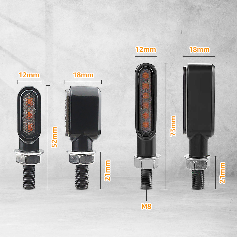 Clignotant de moto 12V 8mm LED clignotants indicateur clignotant lumières 3LED 6LED pour Honda pour Yamaha pour café Racer