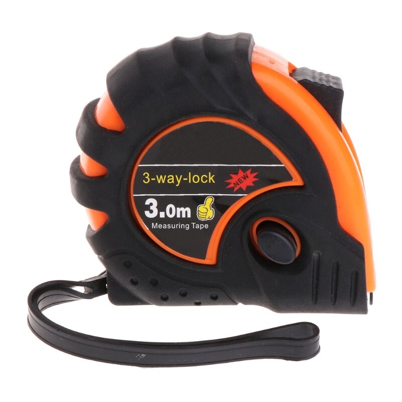 3m 5m Retractable Tape Measure 3-Way-Lock Metric Rubber Measuring Tape Rule
