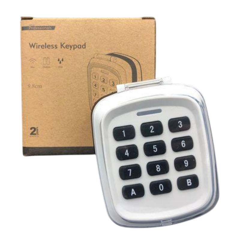 Vandtæt trådløst tastatur adgangskontrol sikkerhedstastatur 433 mhz elektrisk rulleport beskyttelsesrækværk garageport: Hvid