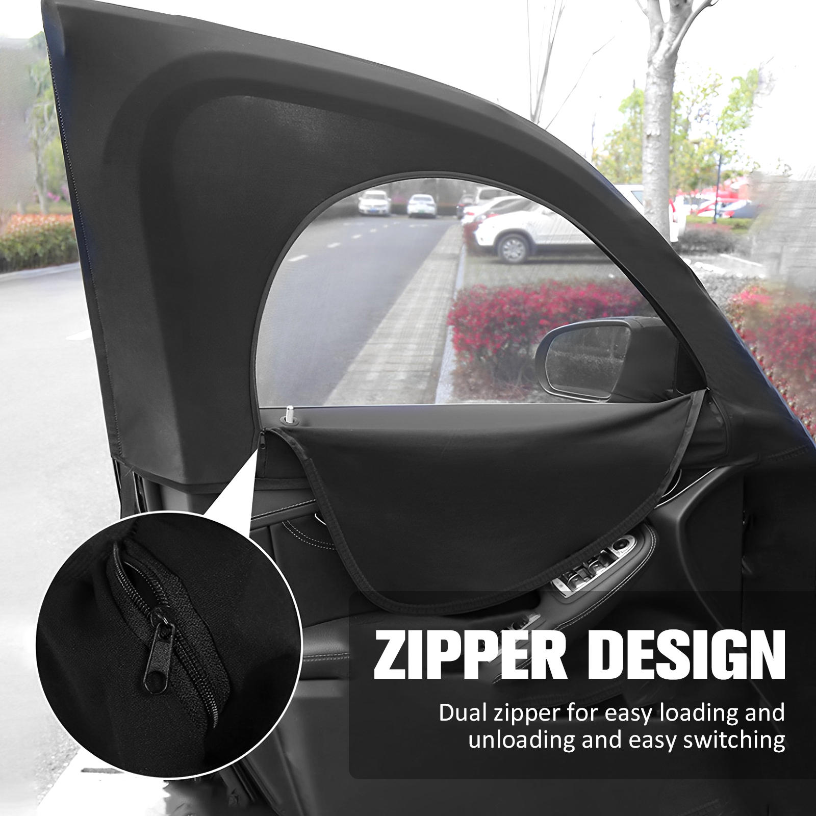 2 Stuks Autoruit Schaduw Gordijn Elastisch Auto Voor Achter Zijruit Zonnescherm Ademend Privacy Zonnescherm Bescherming Cover voor Auto