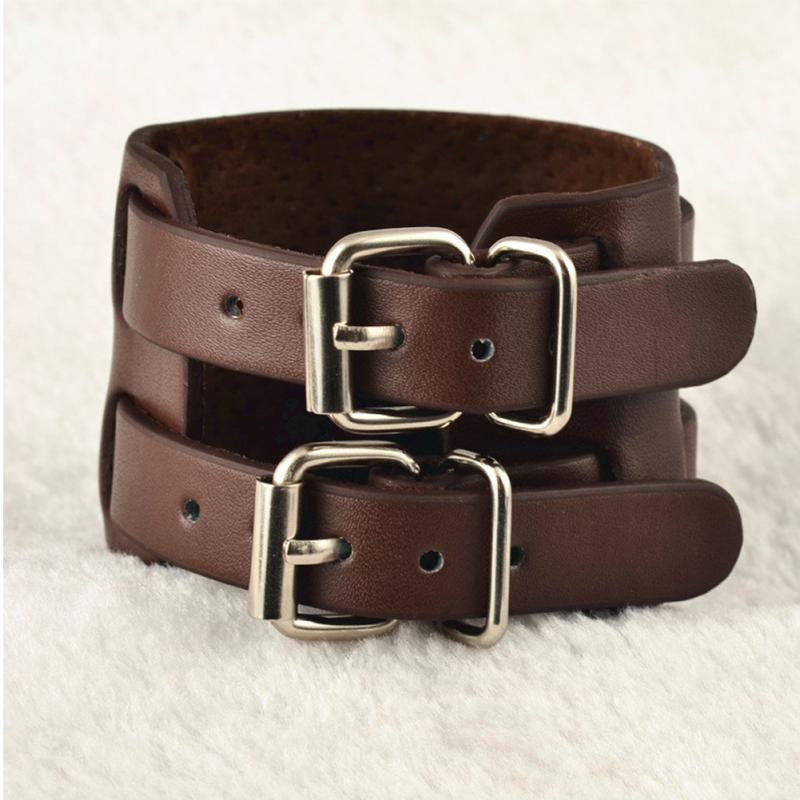 Leder Männer Manschette wickeln Punk Armbinde & Armreifen Armbinde Gürtel. Johnny Depp Band Pulseira Masculina Männlichen Schmuckstück: Kaffee