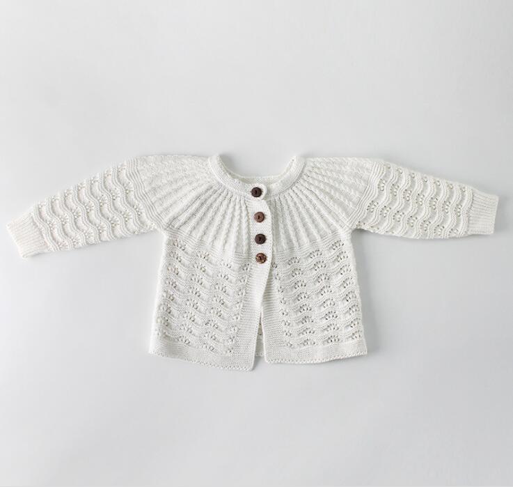 Baby Trui Solid Baby Meisjes Vesten Solid Koreaanse Baby Meisjes Outfit Lange Mouw Peuter Kleding: WHITE / 9m