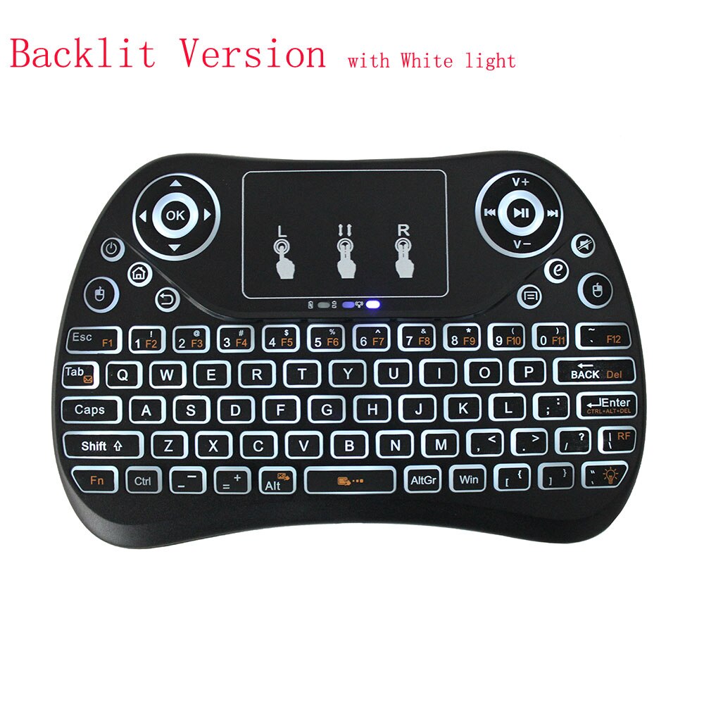 2.4GHz Mini Wireless Keyboard with Touchpad T2 Air Mouse English Version Handheld for Android TV BOX PC Xgimi H1S Projector: Backlit Version