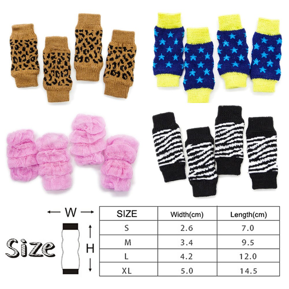 Dog Leg Warmer Socks Pet Sock Protective Sleeves For Arthritis Dogs 4Pcs Short