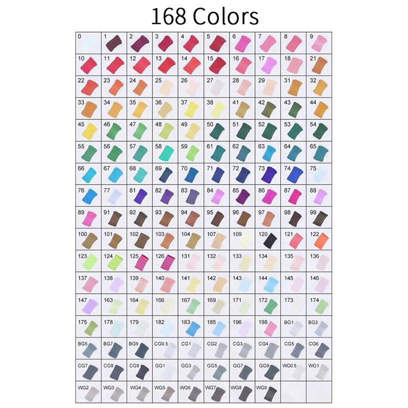 TOUCHNEW T8 30/40/60/80/168 Colors Markers Manga Drawing Markers Pen Alcohol Based Sketch Felt-Tip Twin Brush Pen Art Supplies