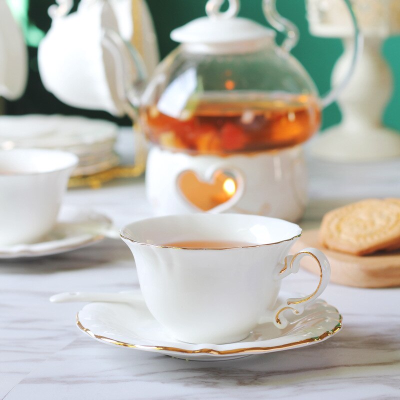 Classic Porcelain Cup and Saucer Ceramics Simple Tea Sets Modern Kitchen Coffee Cups Tazas Para Cafe Kitchenware YC50