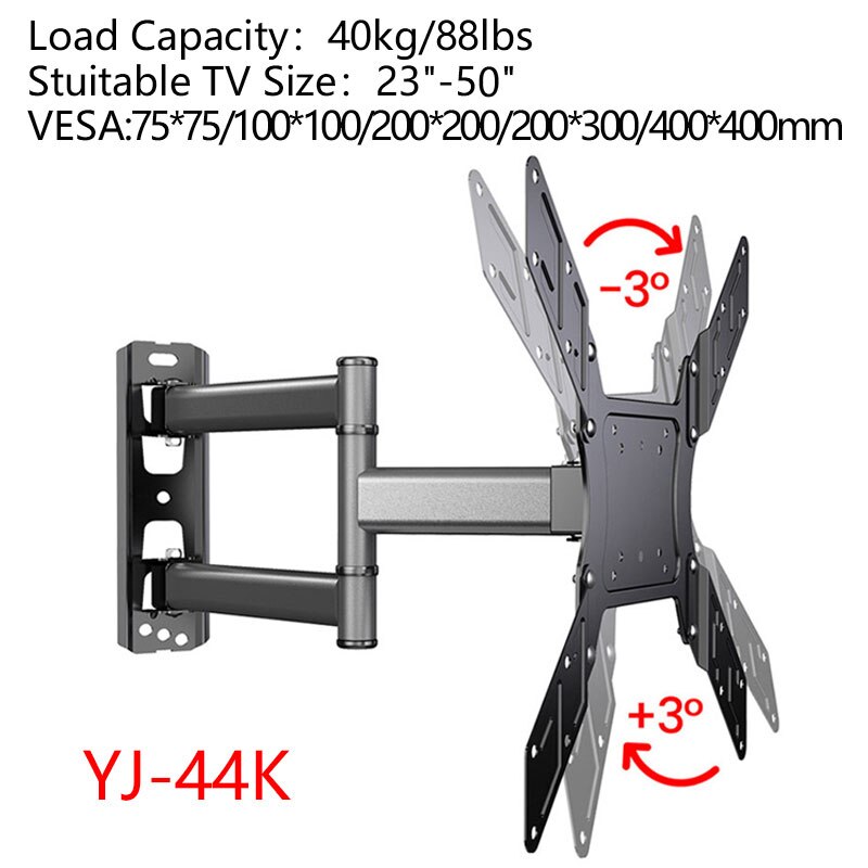 TV Wall Mount Swivel Tilt TV Bracket Monitor Holder TV Rack with Full Motion 10''-70'' TV Screen Load Up To 70kg VESA 600x400mm