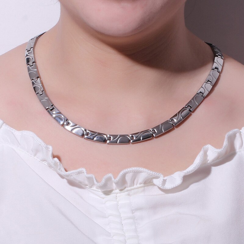 Hapiship-collar de acero inoxidable 316L para hombre y mujer, collar de poder de terapia de energía de germanio 264, de cumpleaños Bestfriend TG4617