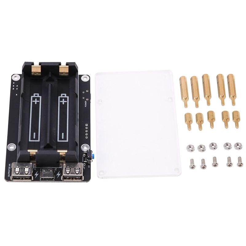 18650 Ups Met Rtc & Coulombmeter Pro Extended Twee Usb-poort Voeding Apparaat Voor Raspberry Pi 4 B / 3B + / 3B