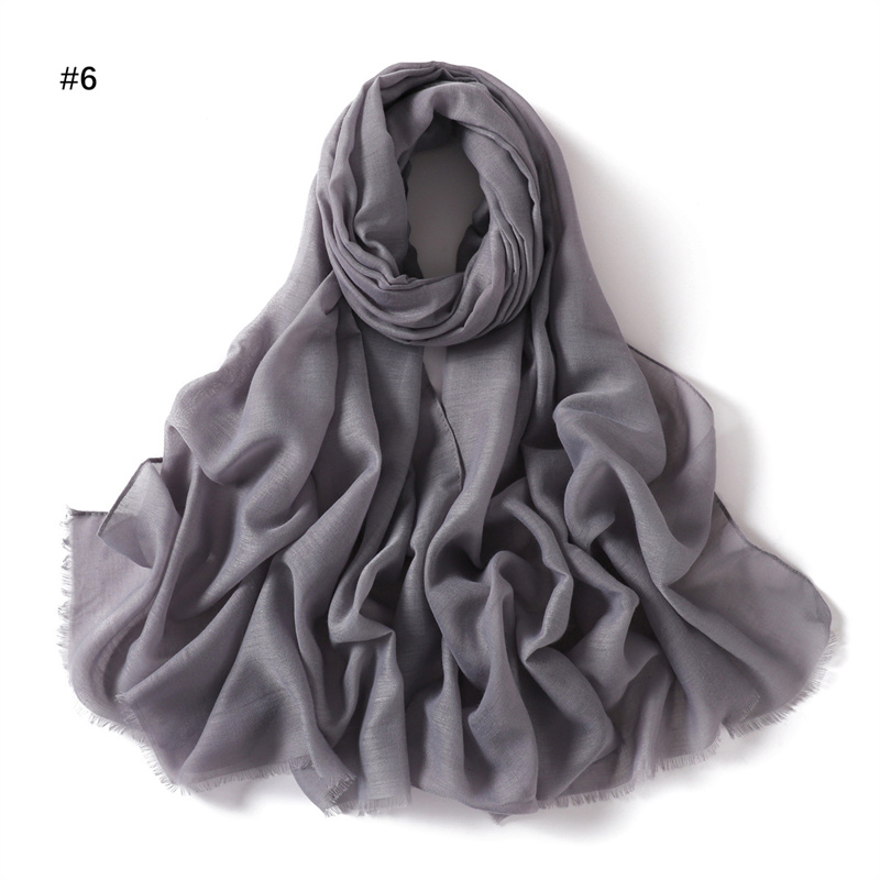 Women Ramadan Muslim Hijab Cotton and Linen Soft Autumn and Winter Solid Color Islam Scarf Headscarf Shawl: dark ginger