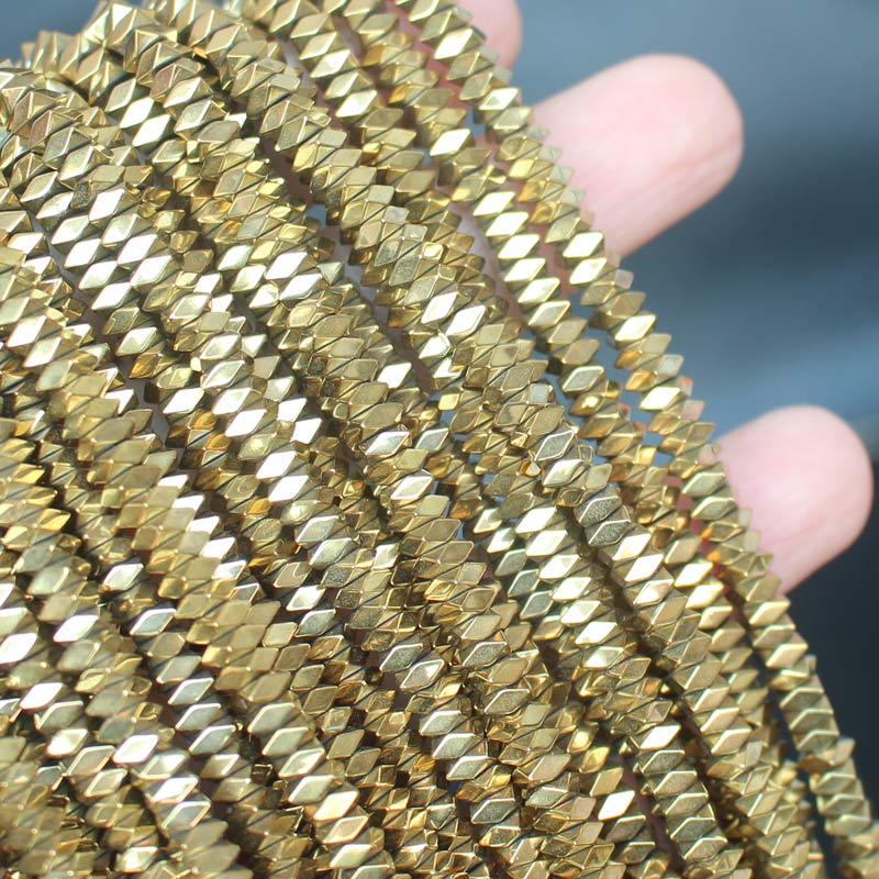 Cuentas sueltas de hematita Natural, abalorios brillantes con facetas, 2x1/2x3/2x4mm, para fabricación de joyas DIY