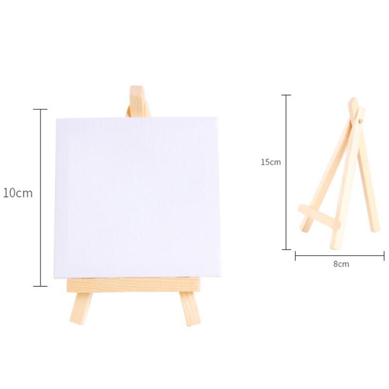 24 sett kunstnere mini lerret sett maleri håndverk diy tegning lite bord staffeli