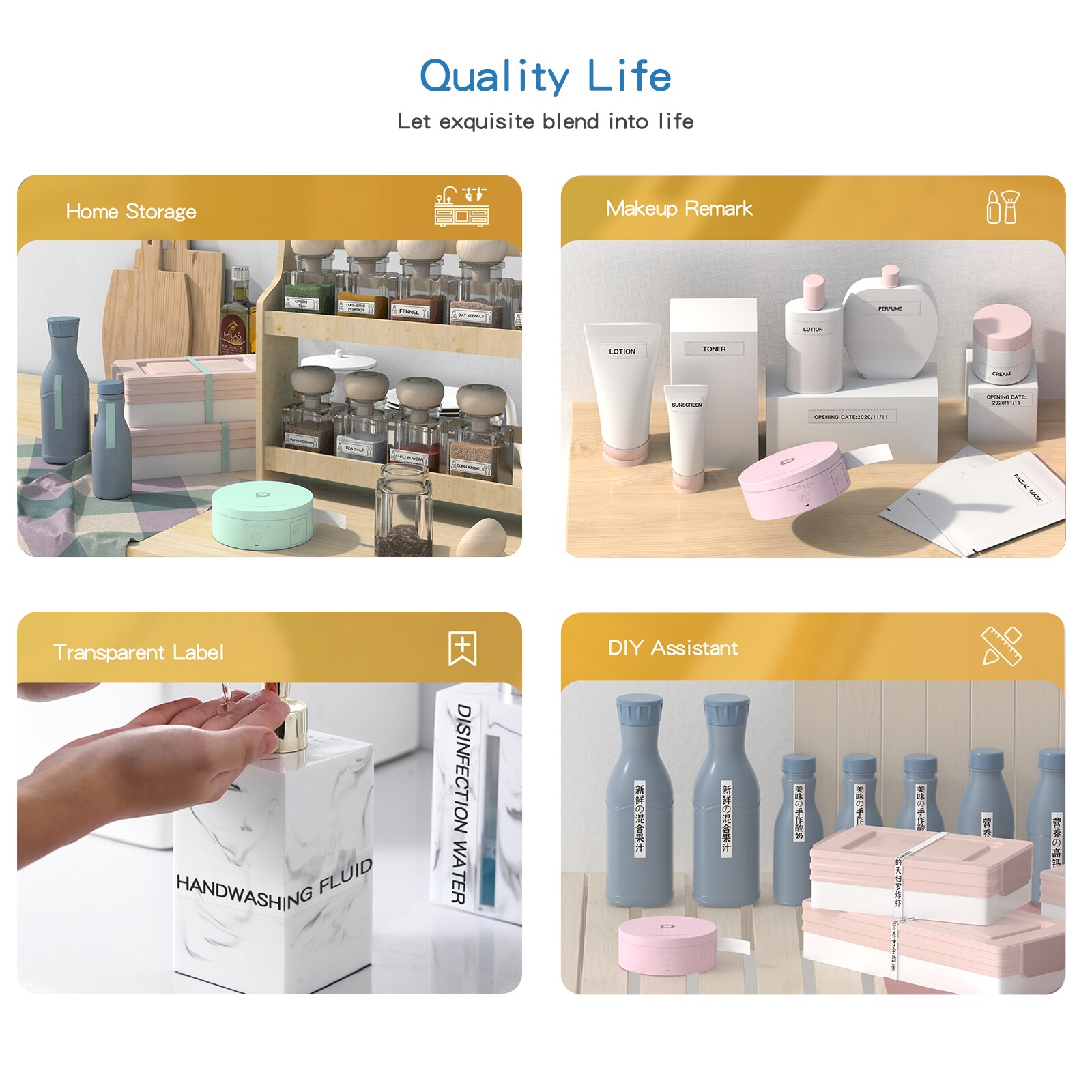 PeriPage L1 Printer Mini Pocket Label Maker Sticker Inkless Portable Thermal Label Printer Bluetooth-compatible