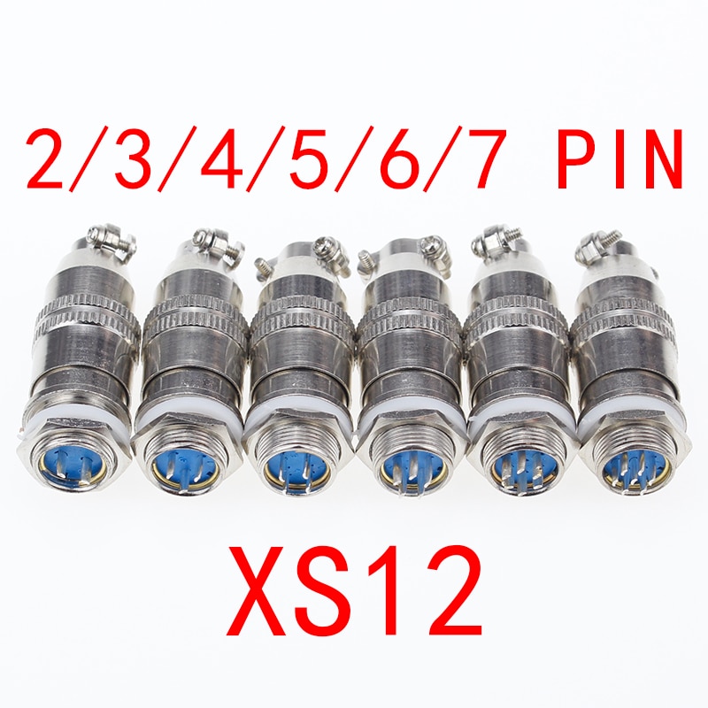 1Pcs XS12 Luchtvaart Plug 12Mm 2 3 4 5 Pins Connector Air Plug Vierkante/Ronde Socket