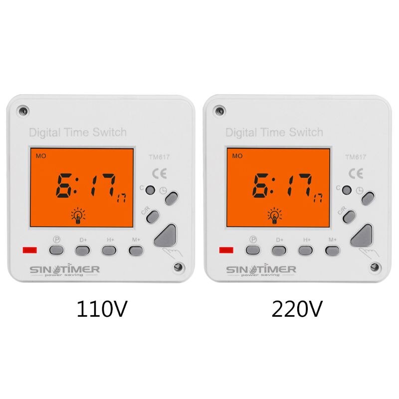 110V 220V AC 7 Days Weekly Digital Electronic Timer Large LCD Display Back-light R9JC