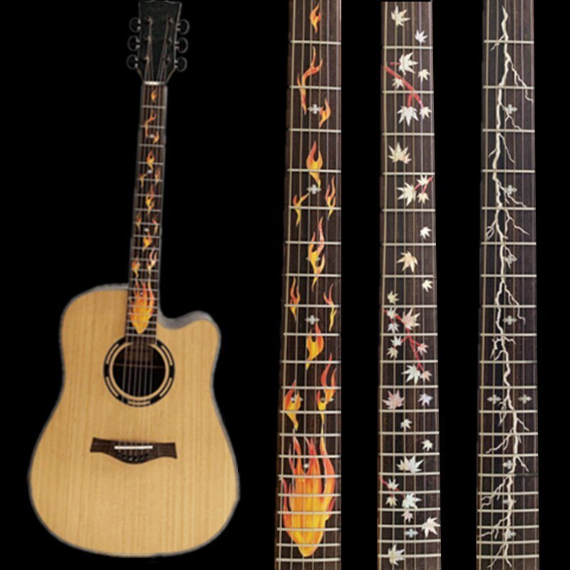 28 Stijlen Cross Inlay Decals Fretboard Sticker Voor Elektrisch Akoestische Gitaar Bas Ultra Dunne Sticker Ukulele Guitarra Accessoires