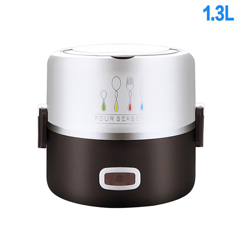 110/220v 1.3/2l elektrisk uppvärmning matlåda uppvärmda matbehållare ångvärmare termokopp multifunktionella matlådor us eu: 1.3l / Us plug 110v