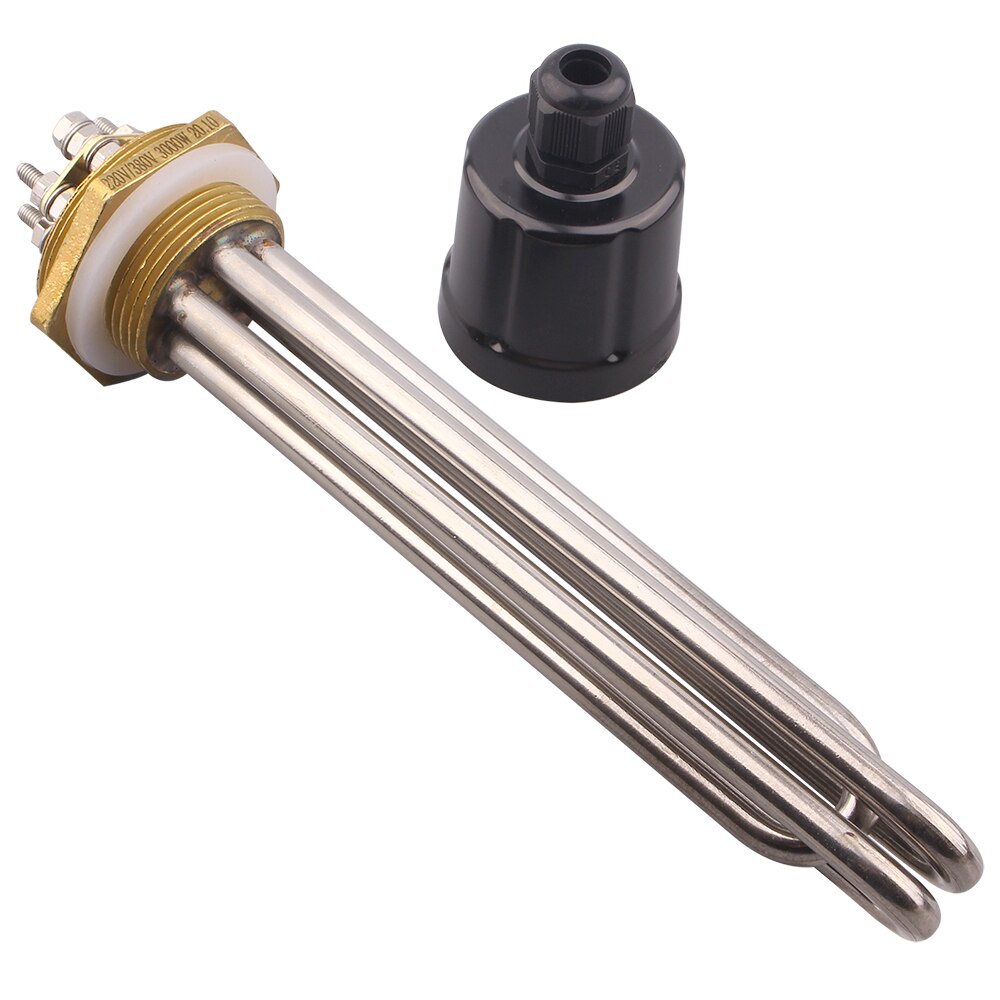 Aiicioo dn32 elemento de aquecimento de água de imersão para a fabricação de cerveja 220v/380v 3kw 4.5kw 6kw 9kw 12kw 42mm 1.25 "rosca bsp: 4.5KW 225mm / heater only