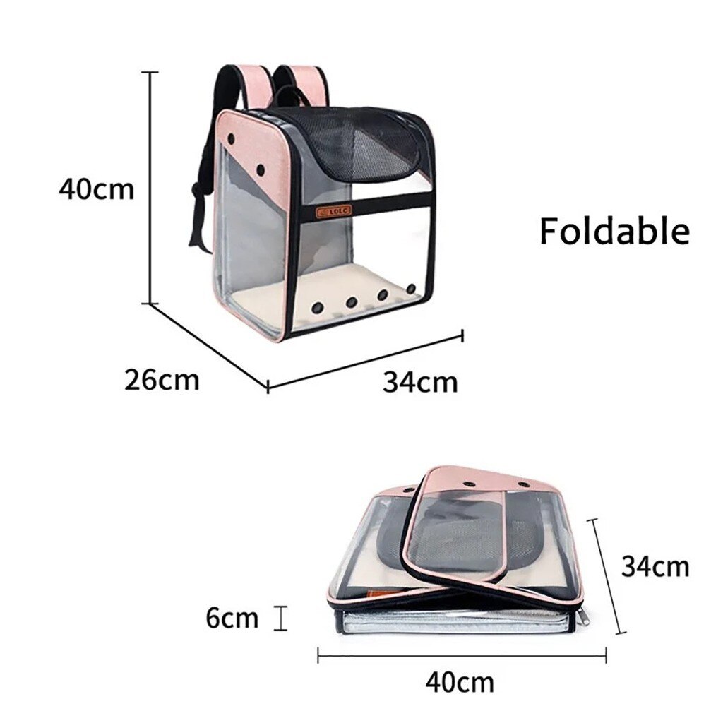 Nueva mochila transparente Visible para mascotas, mochila porta gato, mochila transpirable para viaje al aire libre para perros pequeños y gatos @ 40