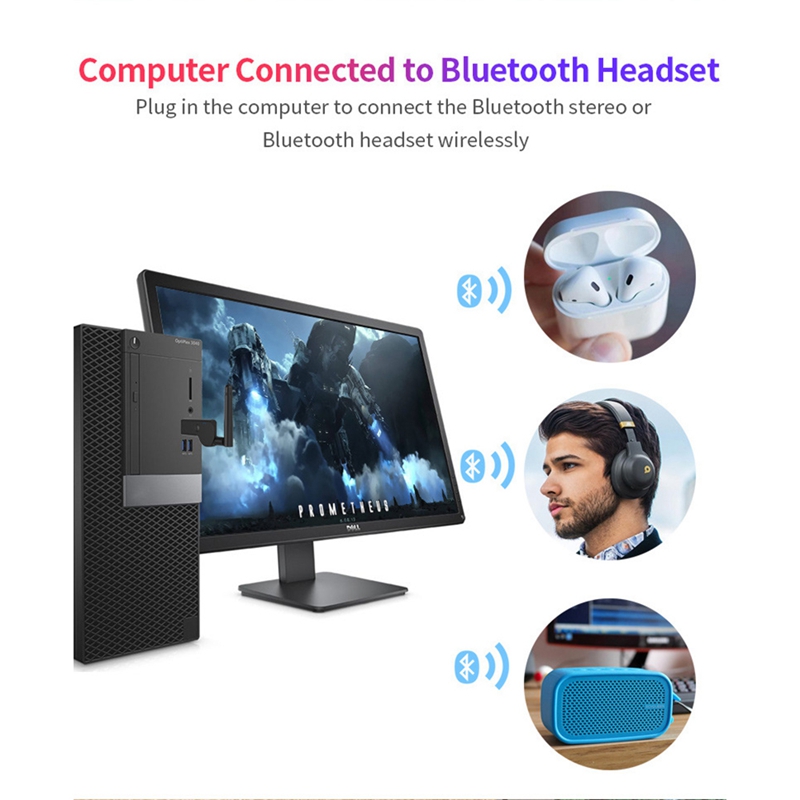 Bluetooth 5.2 Transmitter 3.5mm Audio Transmitter Low Lantency Wireless Adapter with External Antenna for TV PC Speaker