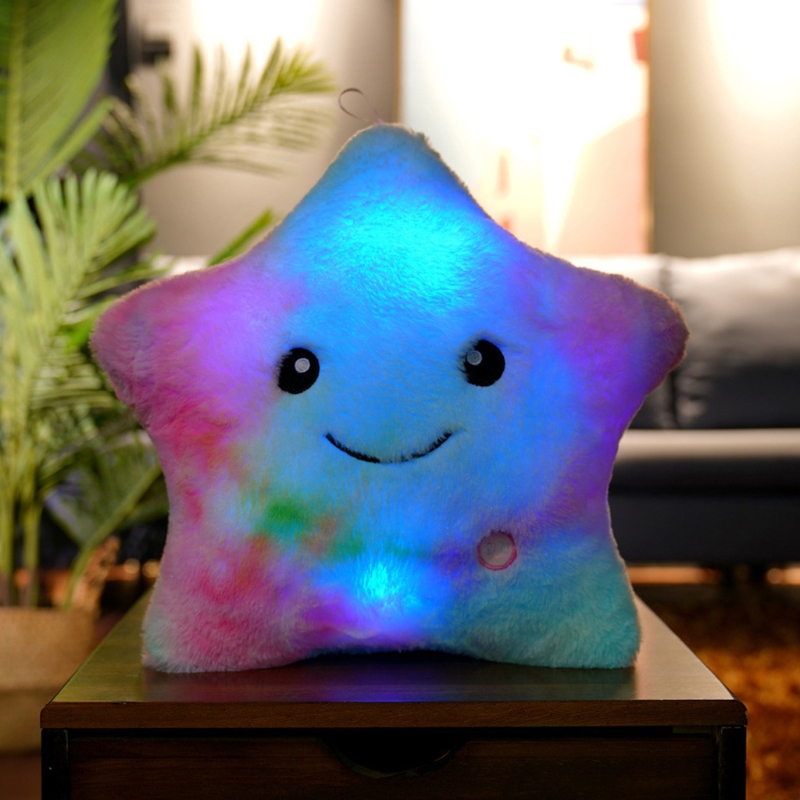 Q0KB 13 zoll Realistische LED Stern Werfen Kissen für Dekor Stern Kissen Plüsch Spielzeug für Puppenhaus Dekoration Weiche Angefüllte spielzeug