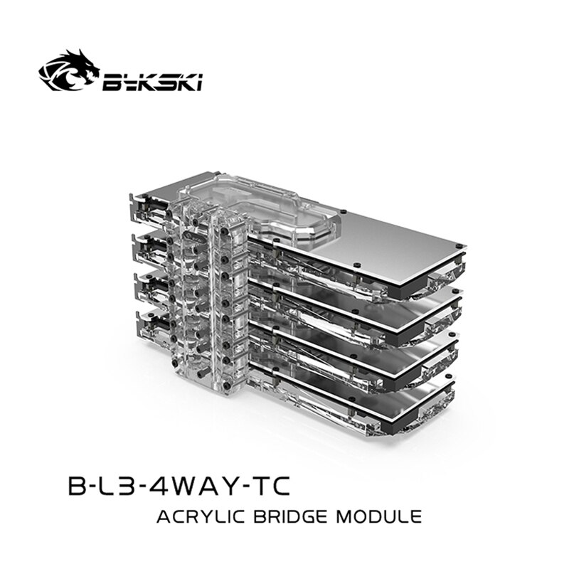 Bykski Gpu Actieve Backplate Bridging Module Voor Vga Water Blok Multi Videokaart Acryl Connectors B-L3-2WAY-TC