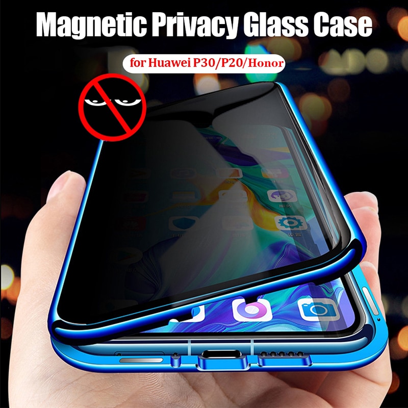 Upgraded Two Side Tempered Glass Magnetic Adsorption Privacy Case for Huawei P30 Pro P20 Pro Honor 20 Pro Nova 5 Magnetica Cover