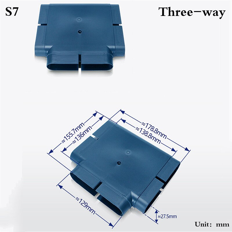 Fußbodenheizung Flache Luftkanal Ventil ABS Kunststoff Flach Oval Schläuche Ellenbogen Adapter für Haushalts Kommerziellen HVAC Frische Luft Systeme: S7
