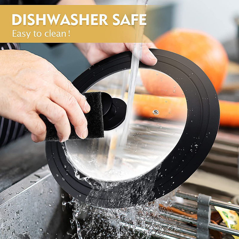 16/22/28/32cm Visual Pot Lid Multifunction Glass Lid Wok Pan Lids Cover for Frying Pan Round Silicone Tempered Glass Pan Covers