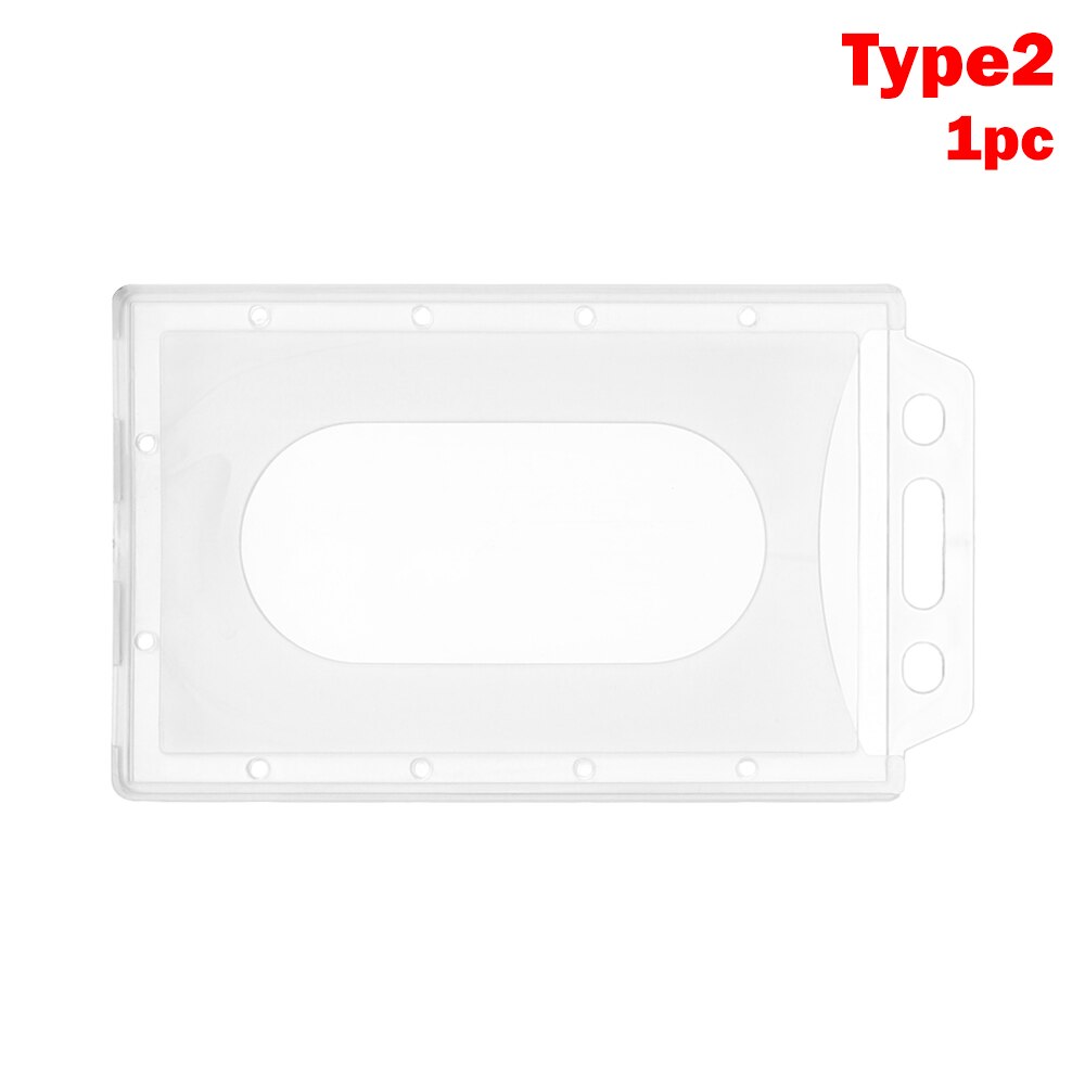 Double Sided Multi-use Hard Plastic Badge Work ID Card Holder Protector Cover Case ID Card Holder Name Card Office School: D-2
