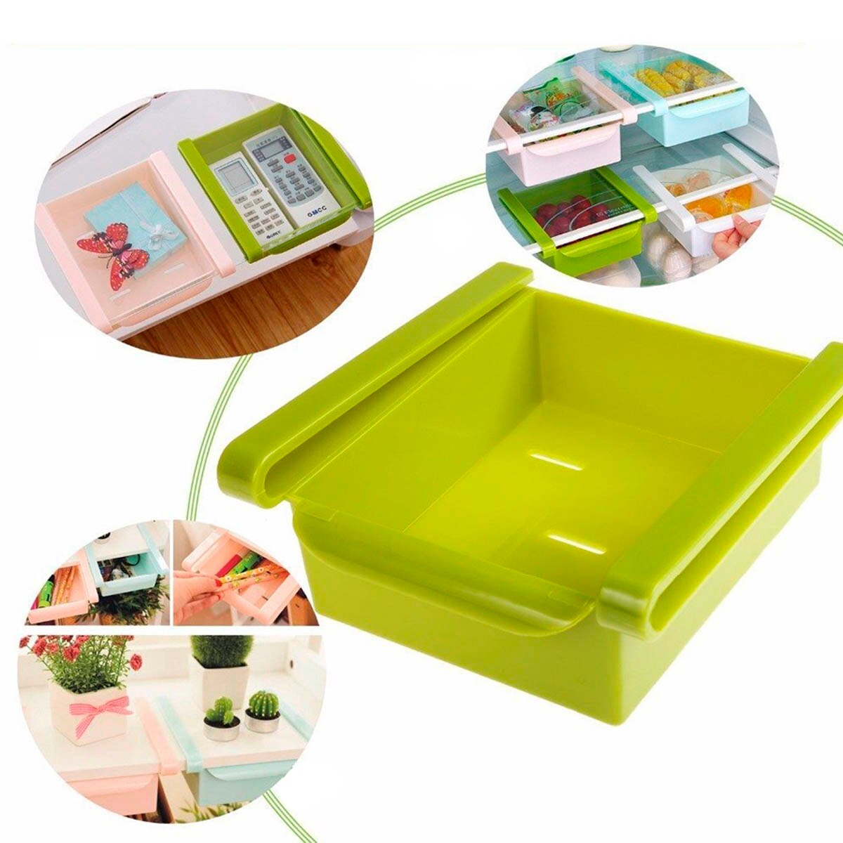 Pak Van 2 Organisatoren Koelkast Lade, Praktische, Tough, Slip, Kleuren, Bespaar Ruimte, koelkast Laden, Organizer, Koelkast Organizer