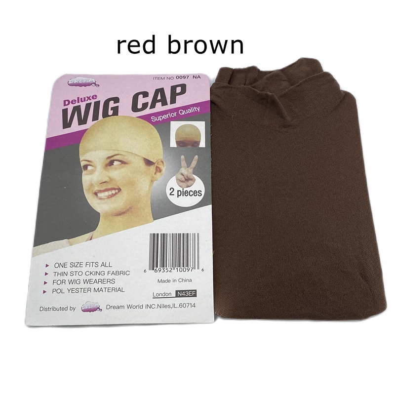 20 Stuks Beige Pruik Cap Polyester Haarnetje Haar Mesh Pruik Weven Cap Rekbare Elastische Haarnet 2 Stuks/pak 5 Kleur: 20 pcs red brown