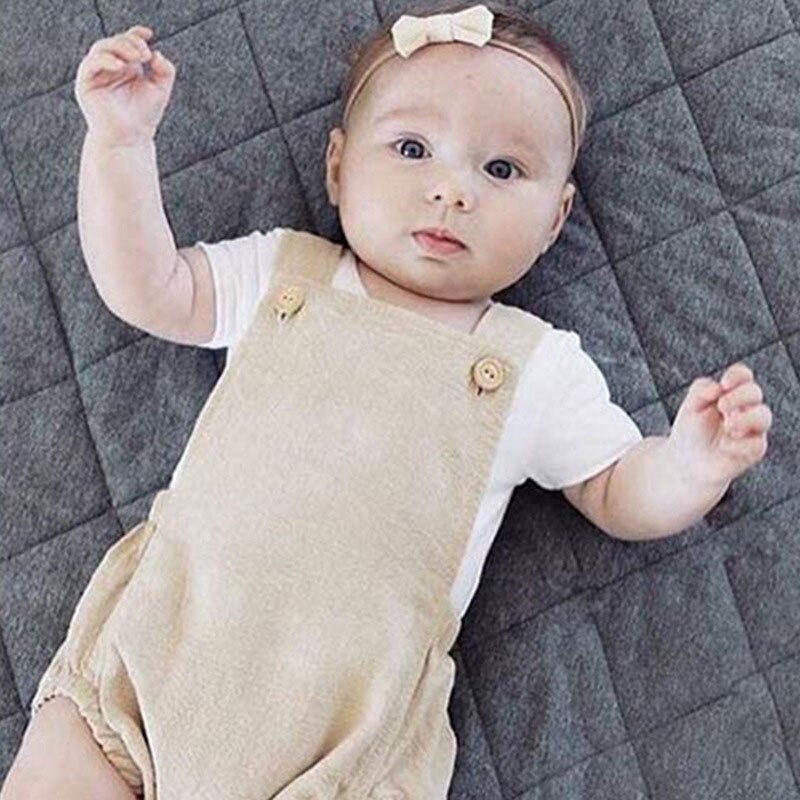 Ropa de verano para bebés y niñas, ropa de Color sólido para recién nacidos, monos de algodón sin mangas con cuello cuadrado, ropa para bebés de 0 a 24 meses