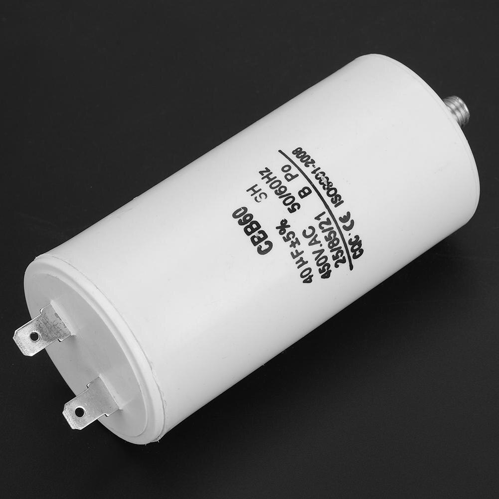 CBB60 450 V 40 uf Waterpomp Condensator Voor Wasmachine 50/60Hz Duurzaam