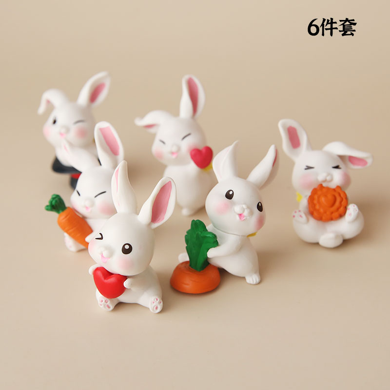 9 Osterhasen-Figuren – Mini-Dekoration Für Kuchen, Garten Oder Deko, Aus Harz