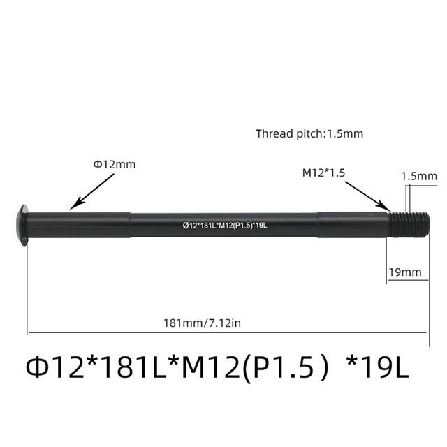 MTB Bike Thru Axle Mountain Road Bicycle Replacement Front Rear Thru Axle 12mm 15mm 122-181L P1.5 P1.75 Aluminum Alloy Parts: H