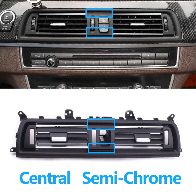 Centrale airconditioning-ventilatierooster voor de voorste console voor bmw 5 -serie  f10 f11 520i 523i 525i 528i 535i 64229166885 64229209136: Semi-chroom
