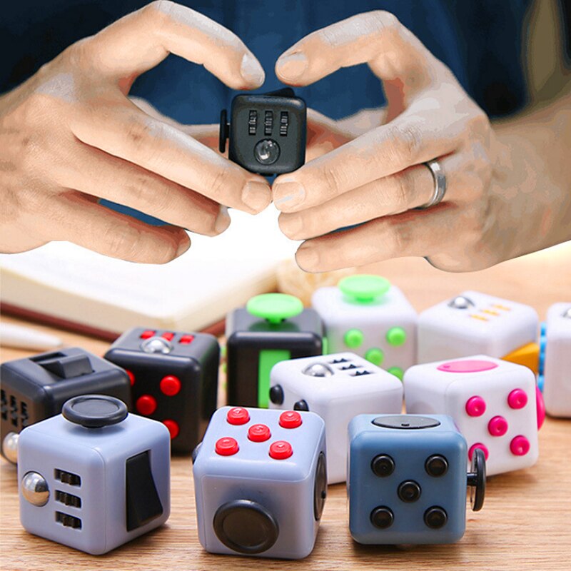 1 Pc Hand For Autism ADHD Anxiety Relief Focus Kids 6 Sides Magic Anti Stress Cube Spinner Toys Gaming Dobbelstenen Speelgoed